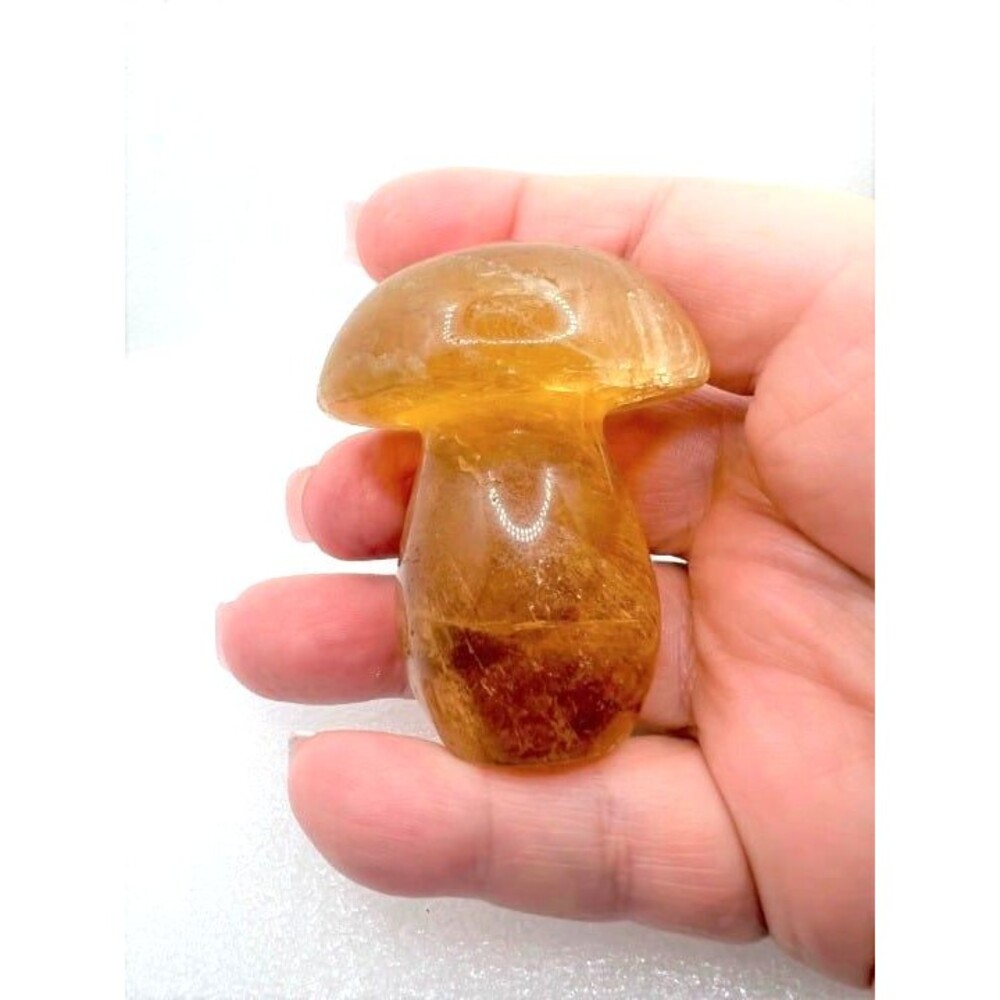 Yellow Fluorite Mushroom Carving - Picture 5 of 8